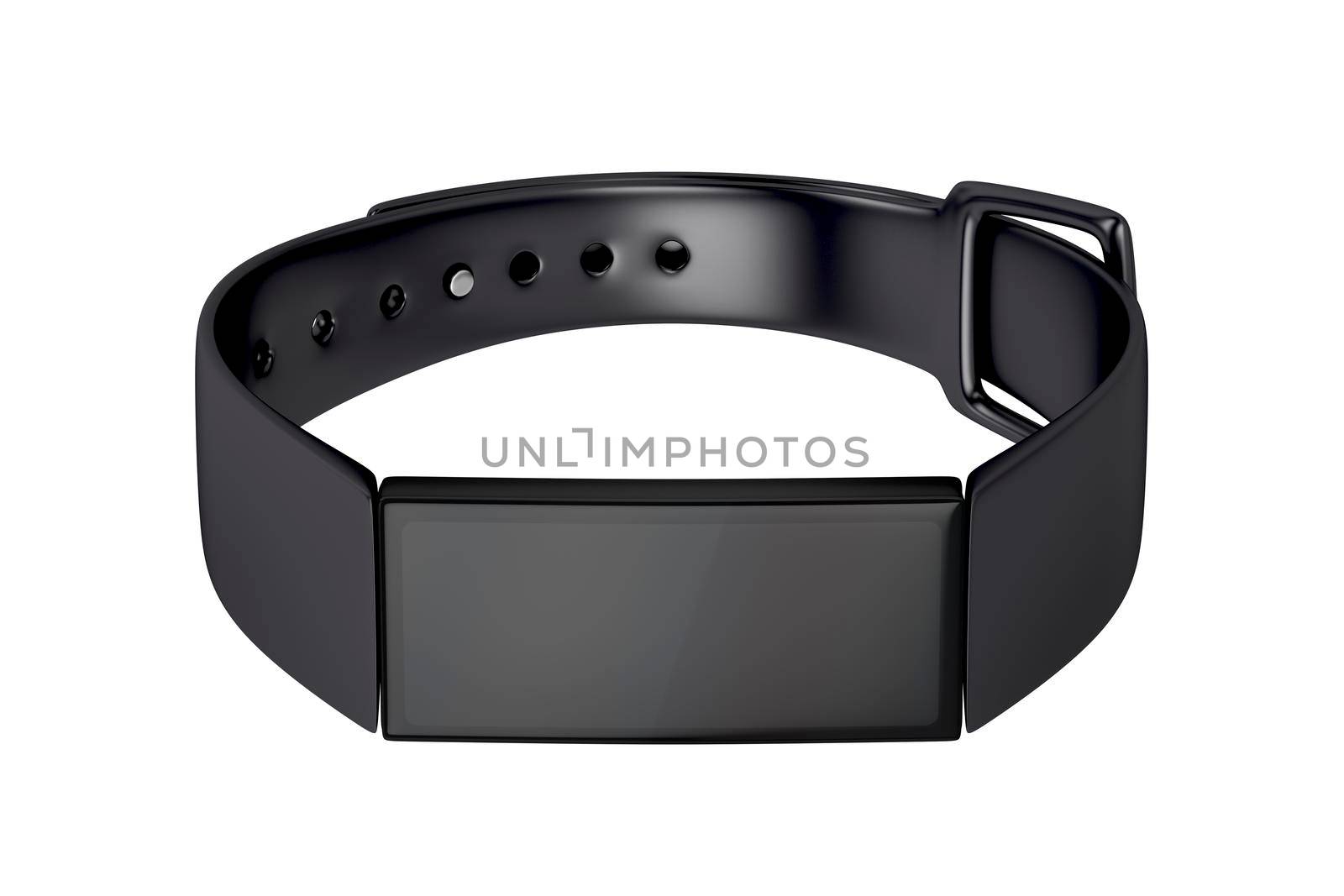 Black smart watch isolated on white background