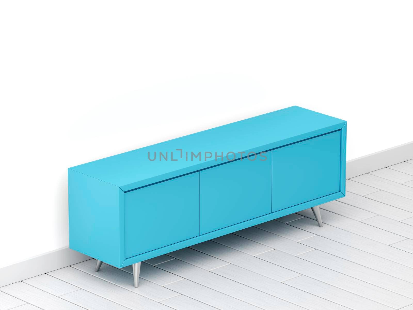 Blue TV stand in the room by magraphics