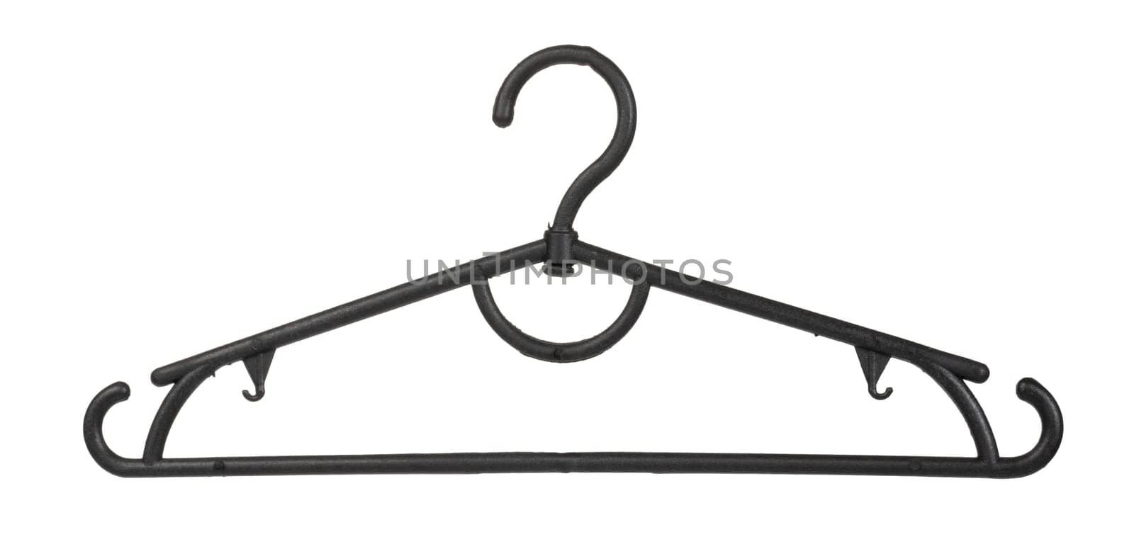 Clothes wooden hanger isolated on white background by Fabrikasimf