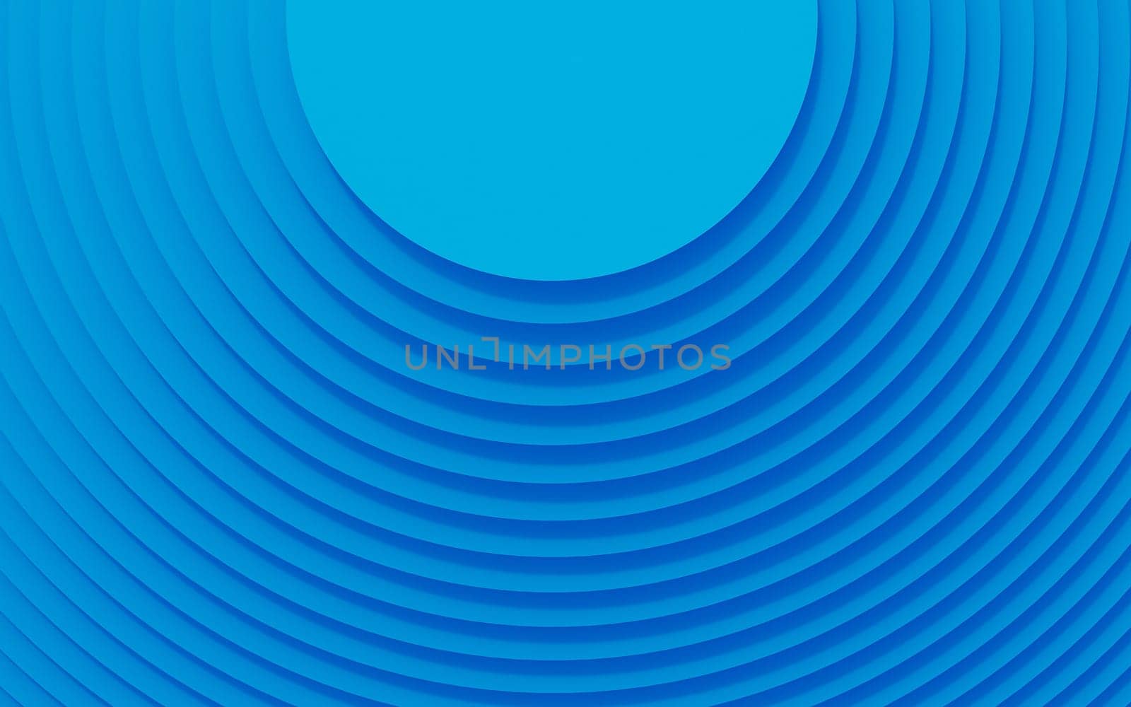 Abstract blue geometric background, minimal circle frame flat lay, deck of blank cards. by ImagesRouges