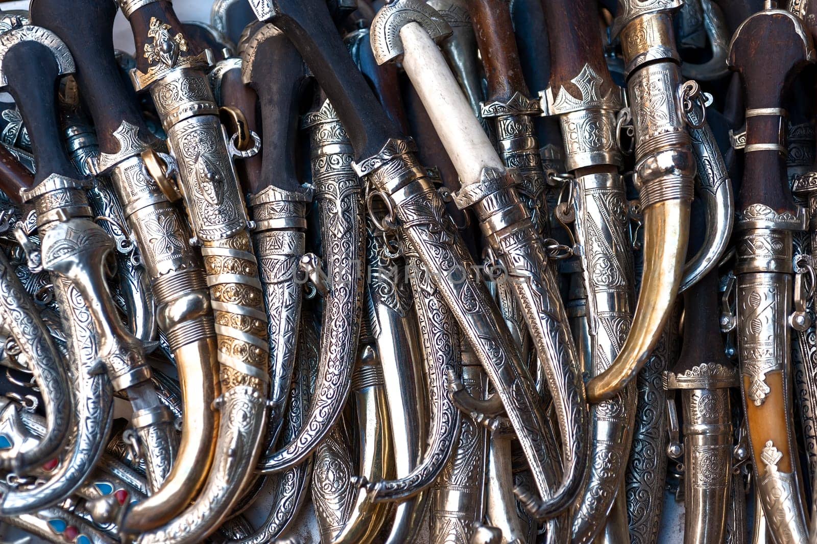 Knives for sale in the Souk of Marrakech, Morocco