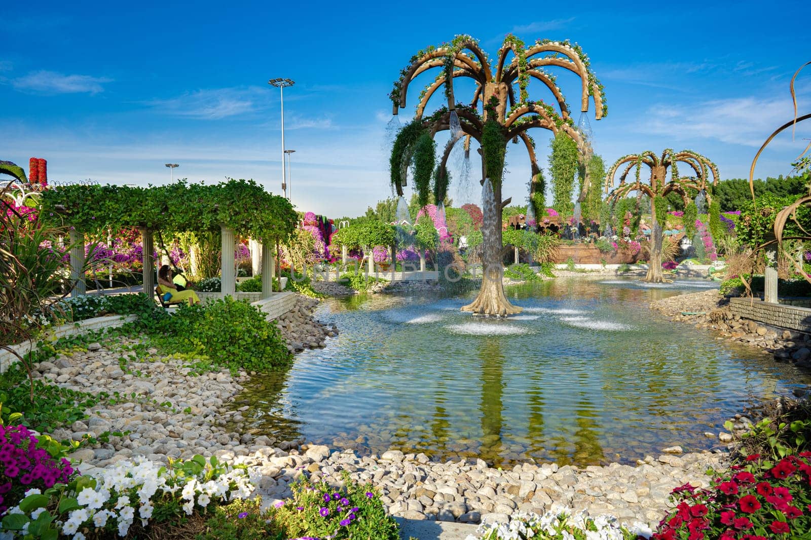 DUBAI, UAE - MARCH, 2021 : Dubai miracle garden flower exposition views