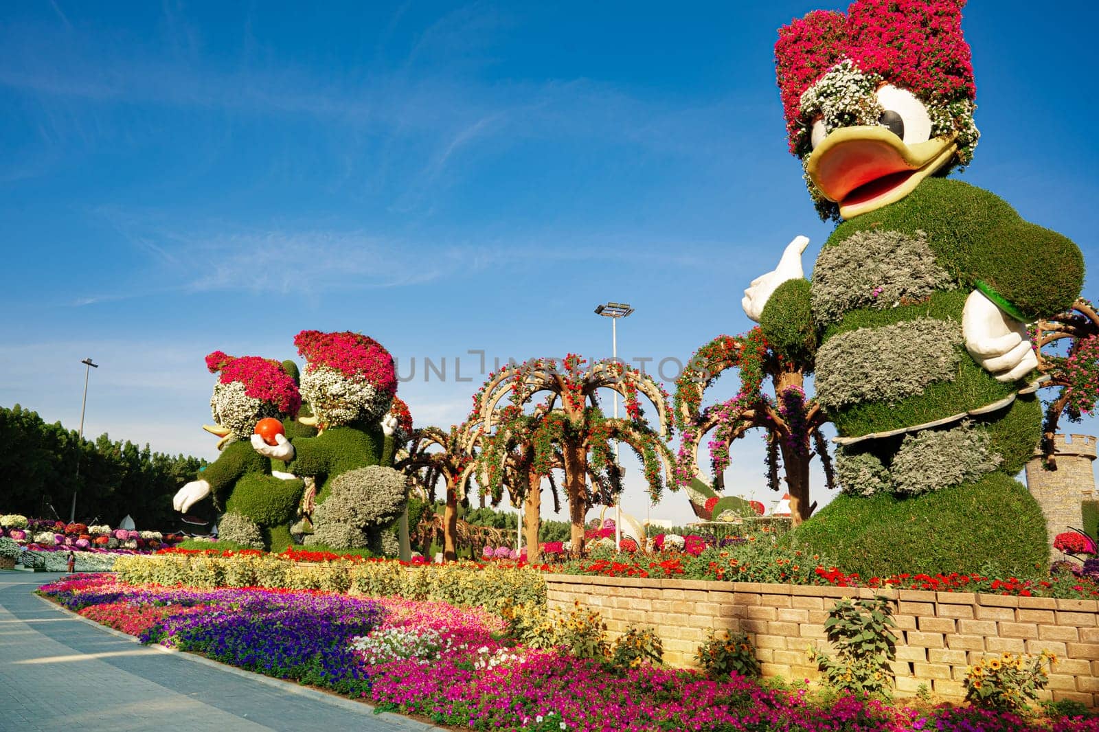 DUBAI, UAE - MARCH, 2021 : Dubai miracle garden flower exposition views