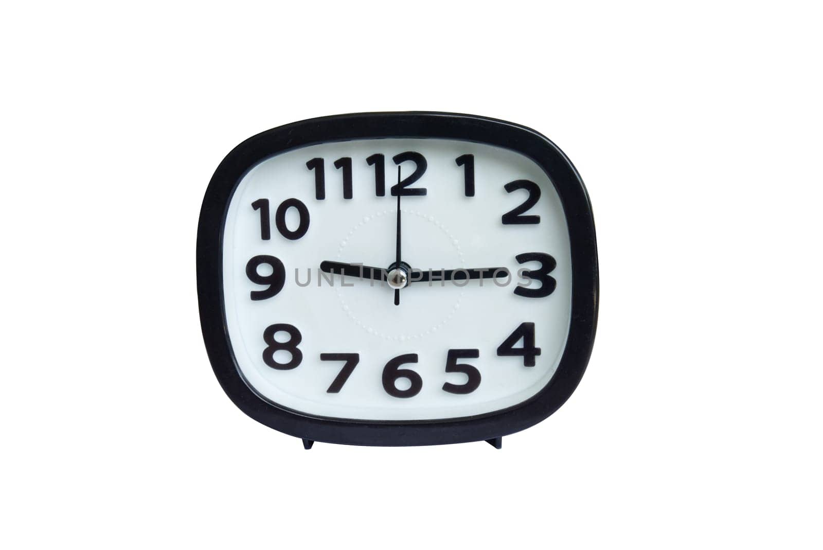 black and white clock isolated whtie background.cut out object. by capple
