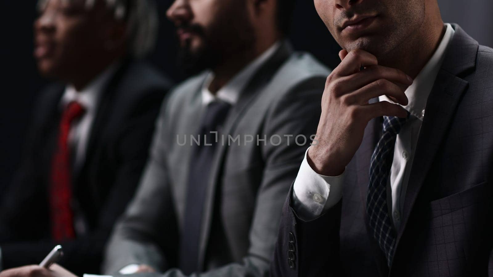 Pensive African American businessman pondering business strategy