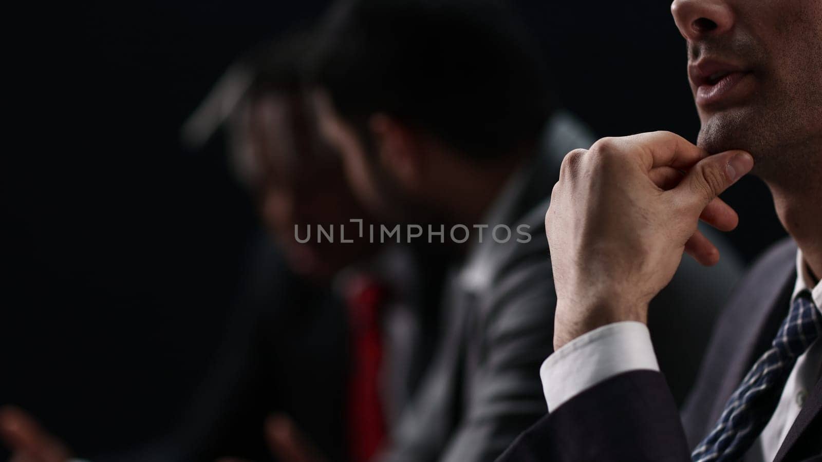 Pensive African American businessman pondering business strategy