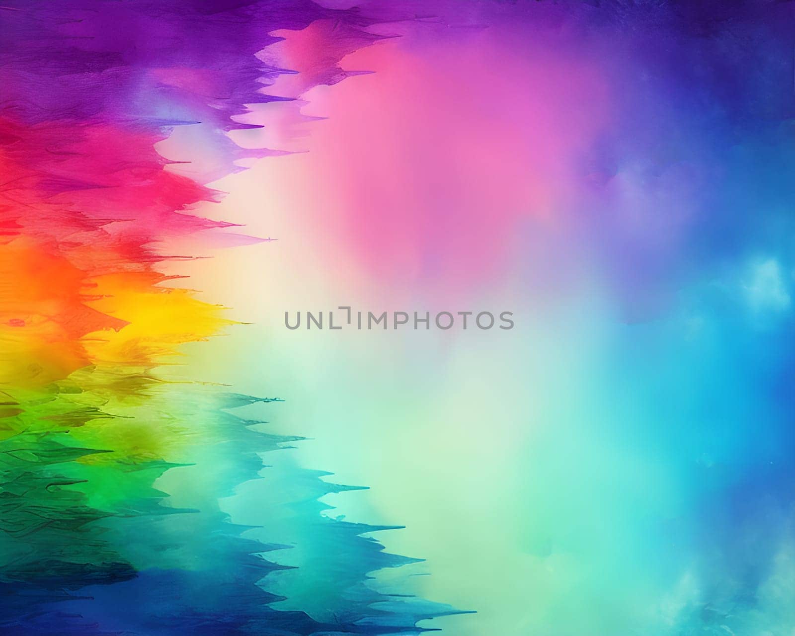 Watercolor vibrant multicolored background. Fantasy Art. Generative AI