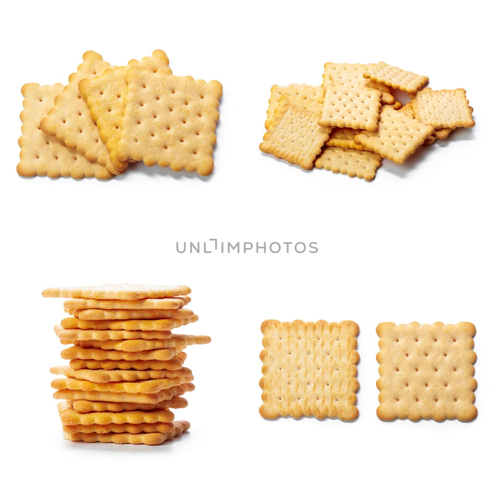 Collage of Crackers isolated by Fabrikasimf