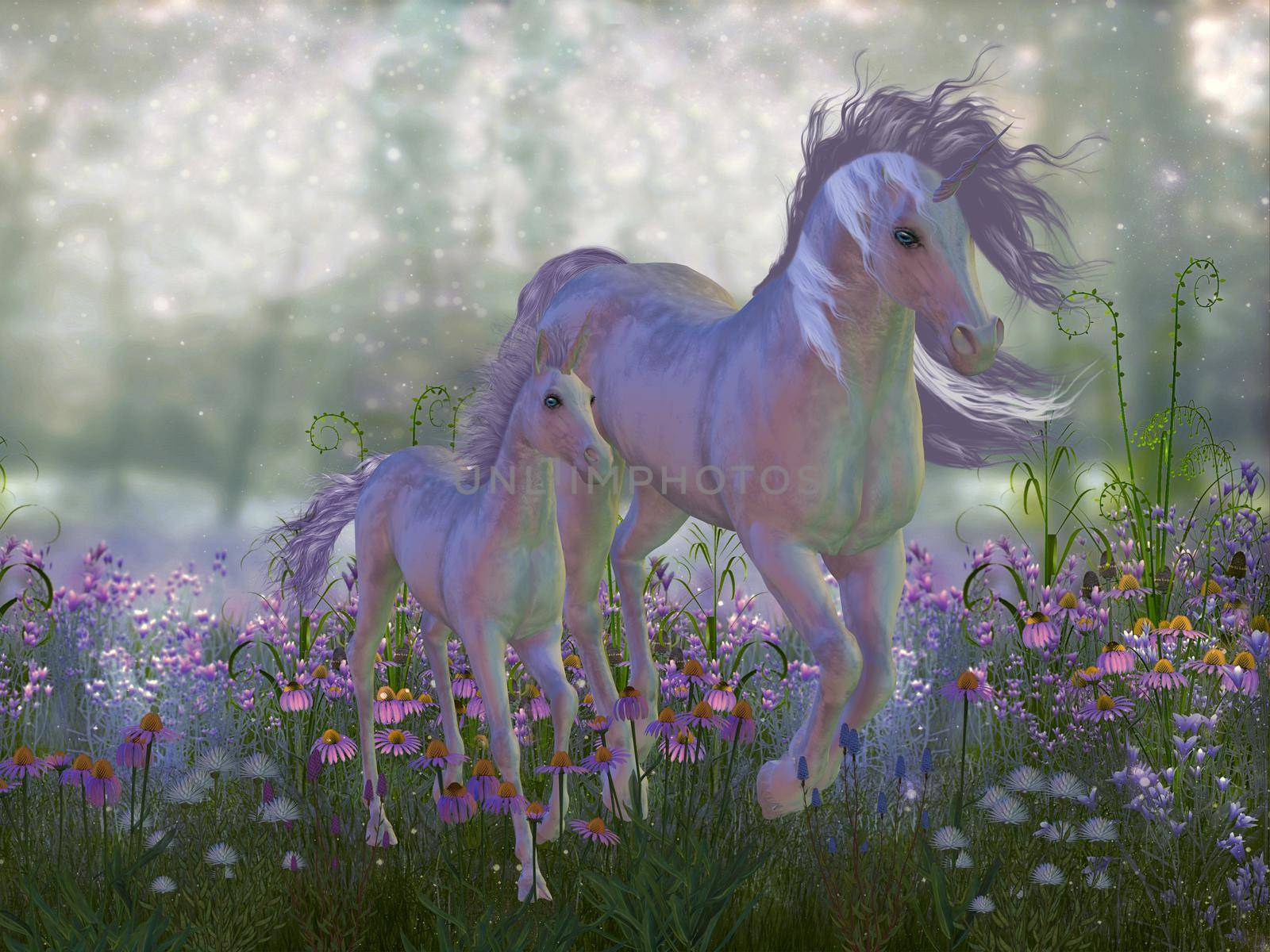 A unicorn is a legendary creature that inhabits magical forests and has a single horn on its forehead.