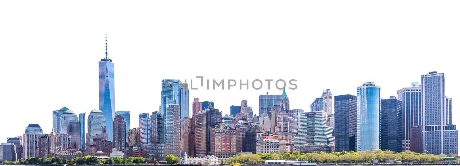 Skyline panorama of downtown Financial District and the Lower Manhattan in New York City, USA by Mariakray