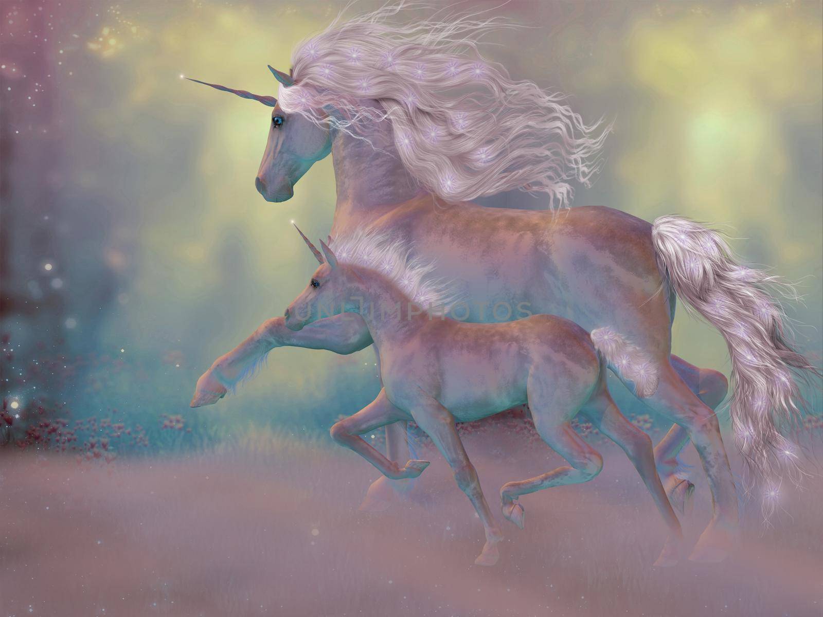 Fantasy Mare and Foal Unicorn by Catmando