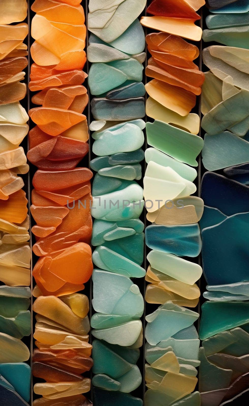 Sea glass in different colors - generative AI, AI generated by chrisroll