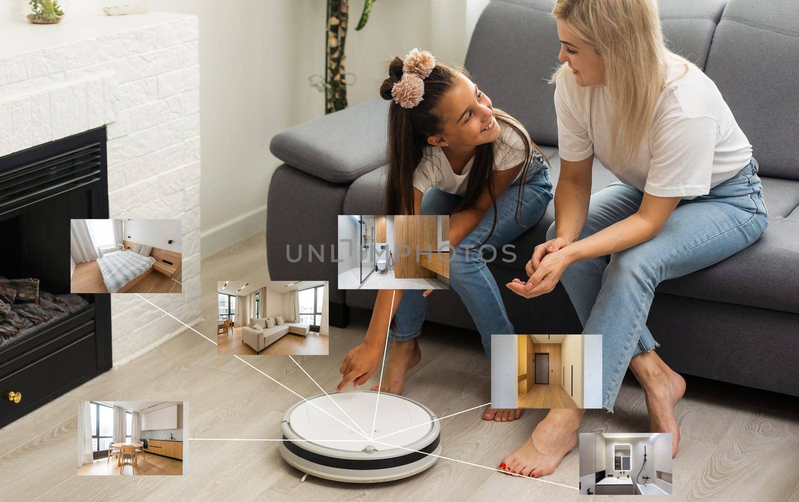 smart home application on robot vacuum cleaning.
