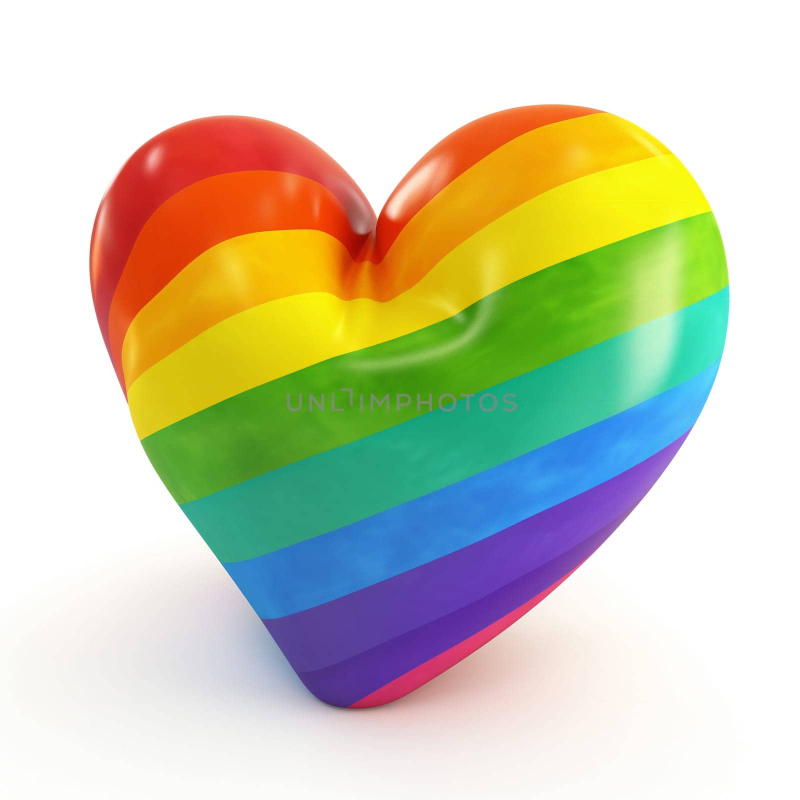 lgbt rights concept, ugly heart painted like a LGBT flag