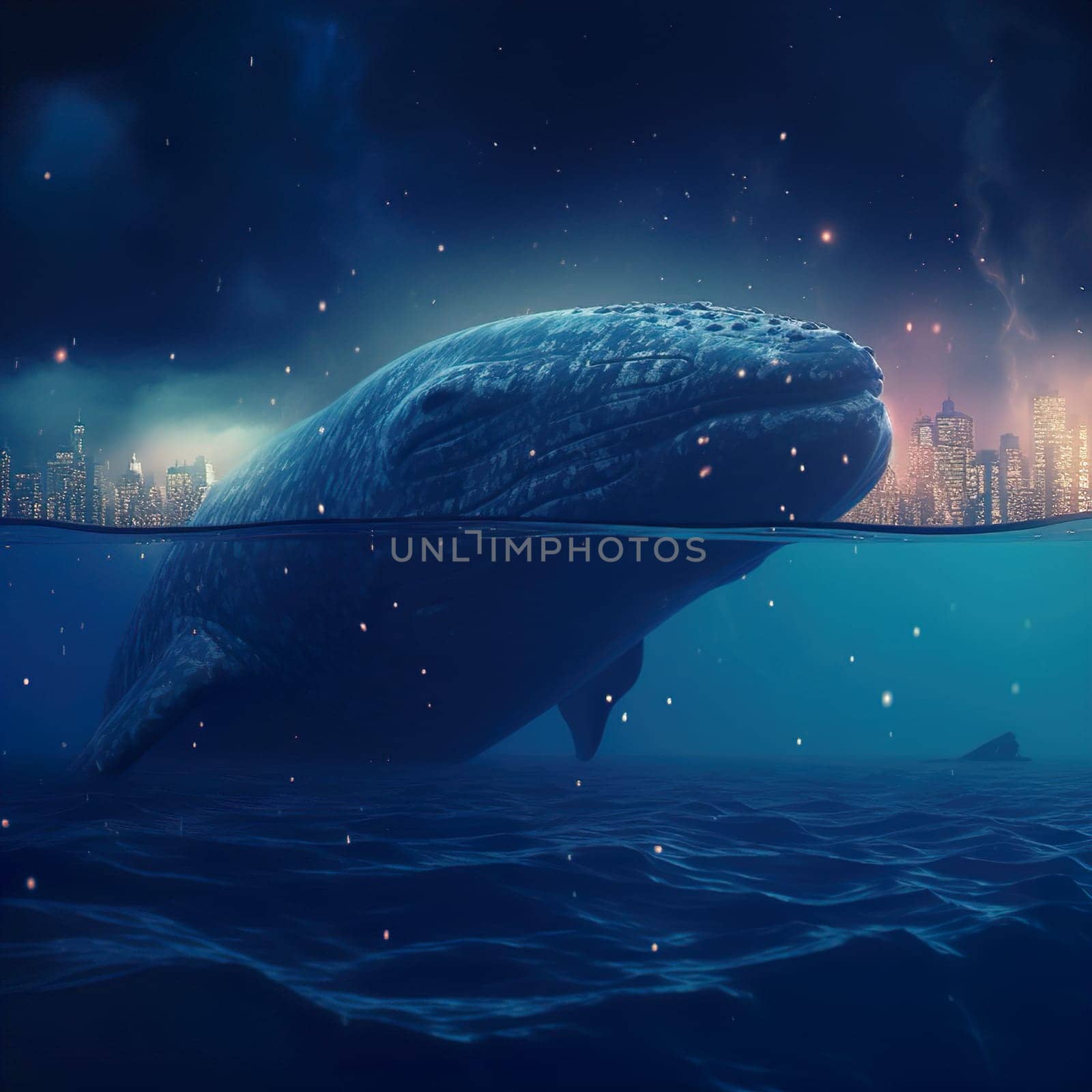 Beautiful whale underwater by banate