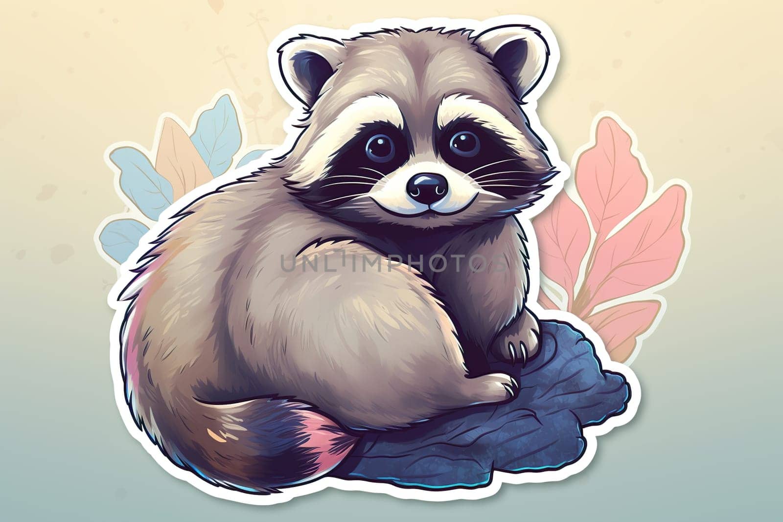 Cute racoon sticker by banate