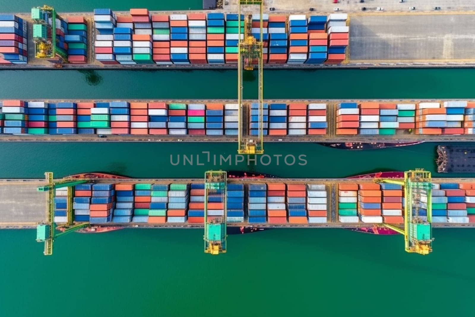 container, container ship in import export and business logistic, By crane , Trade Port , Shipping,cargo to harbor, Water transport, International, Shell Marine, transportation, logistic. High quality image