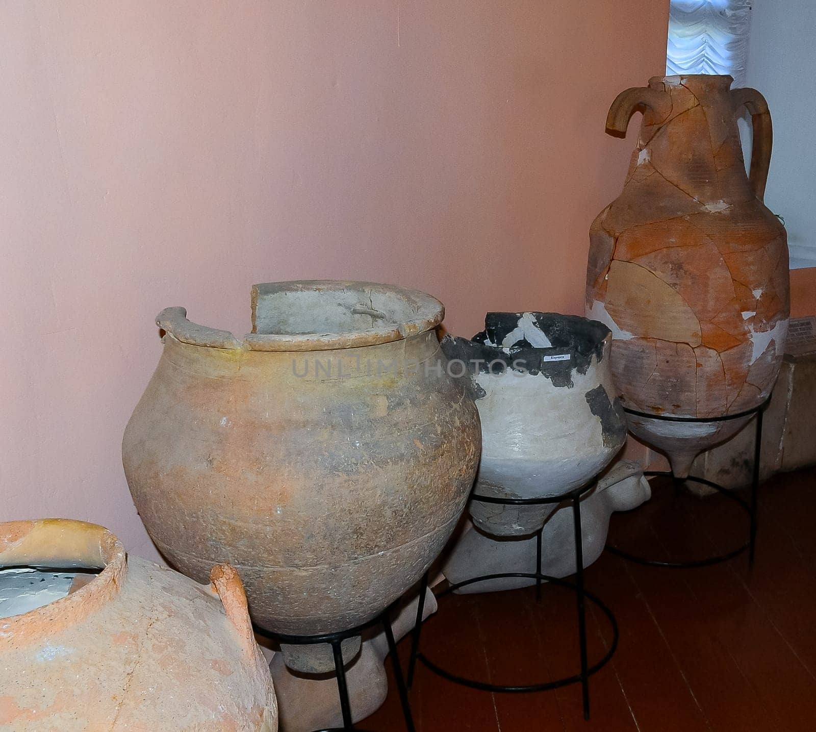 exhibits from excavations inside the museum at the archaeological site of the ancient Greek city of Olbia, Ukraine by Hydrobiolog