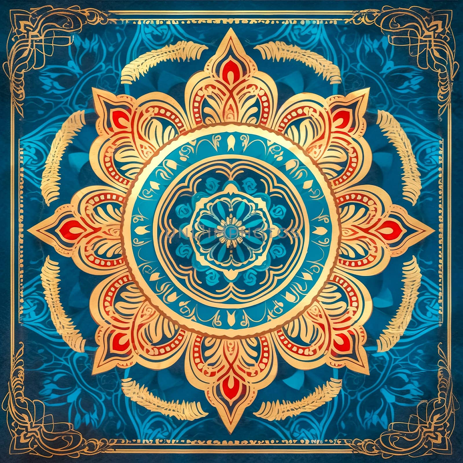 mandala tile, seamless texture, made with Generative AI. High quality illustration