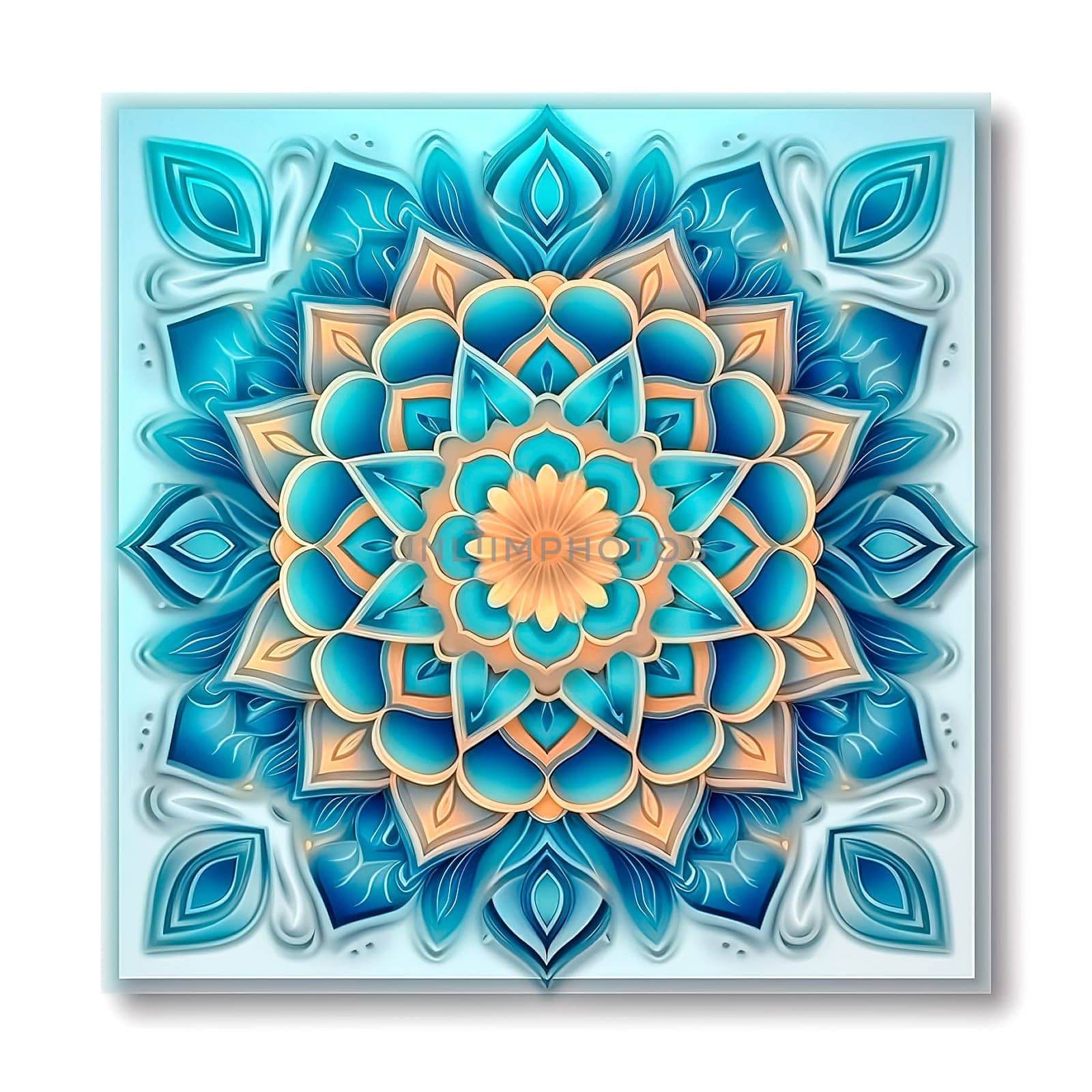 mandala tile, seamless texture, made with Generative AI. High quality illustration