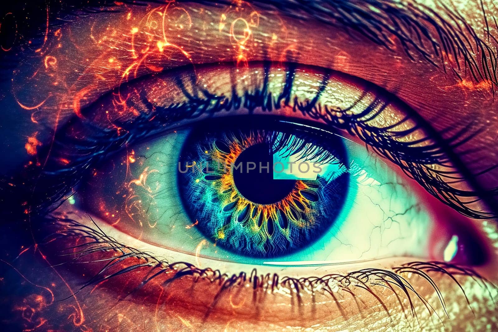 spiritual magical esoteric eye, intuitive vision, made with Generative AI. High quality illustration