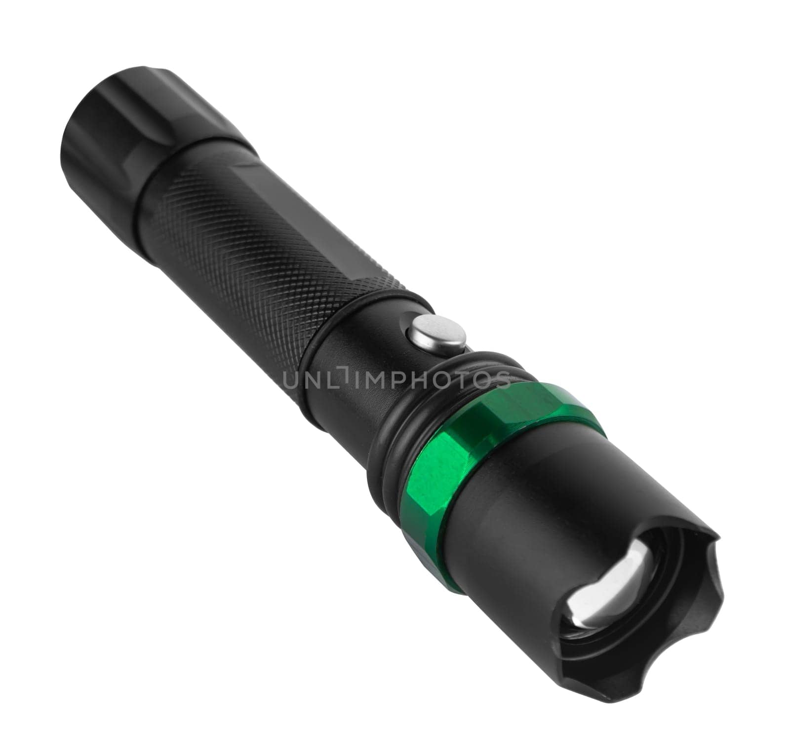 Hand-held LED flashlight, white background in insulation by A_A