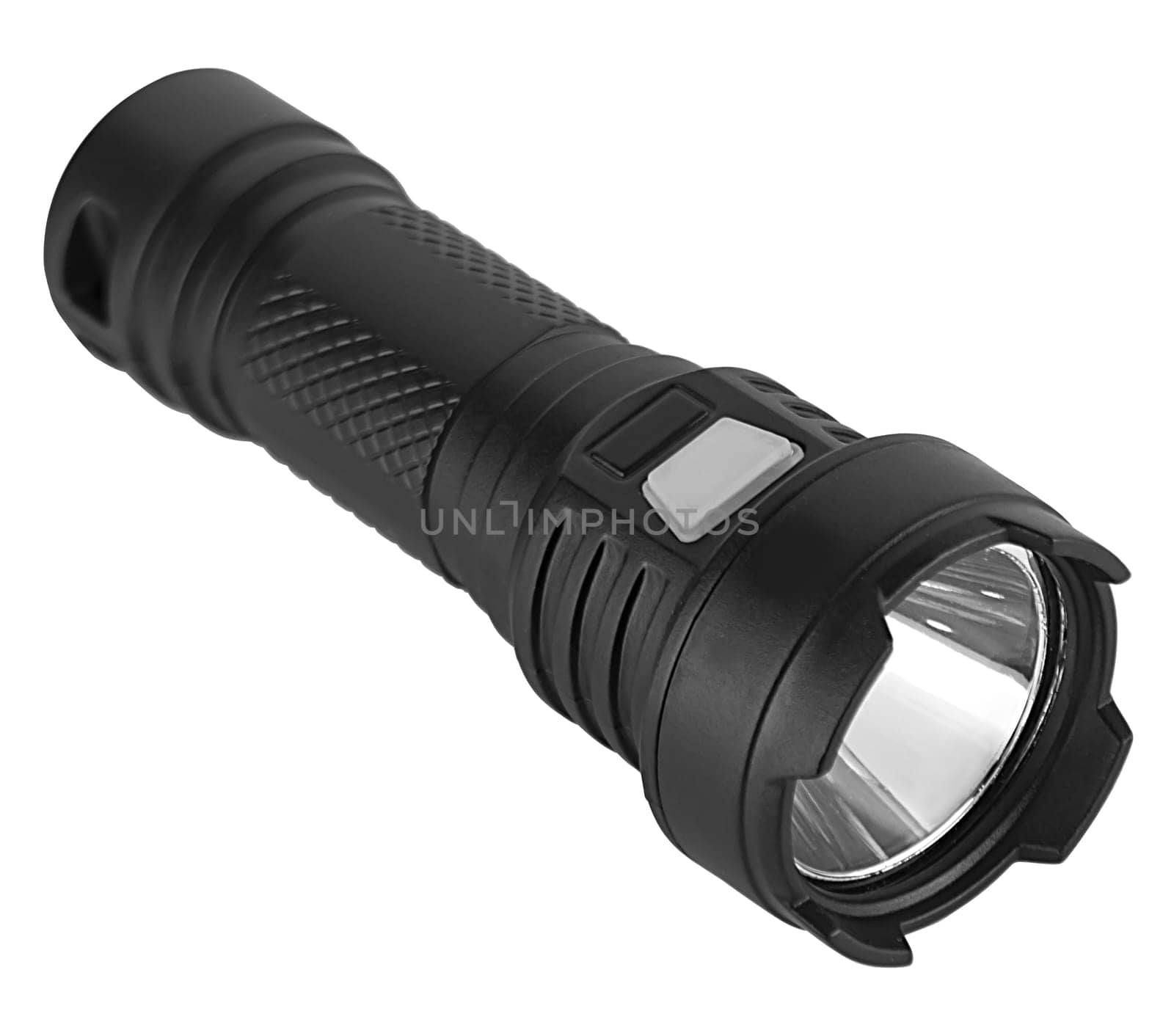 Hand-held LED flashlight, white background in insulation by A_A