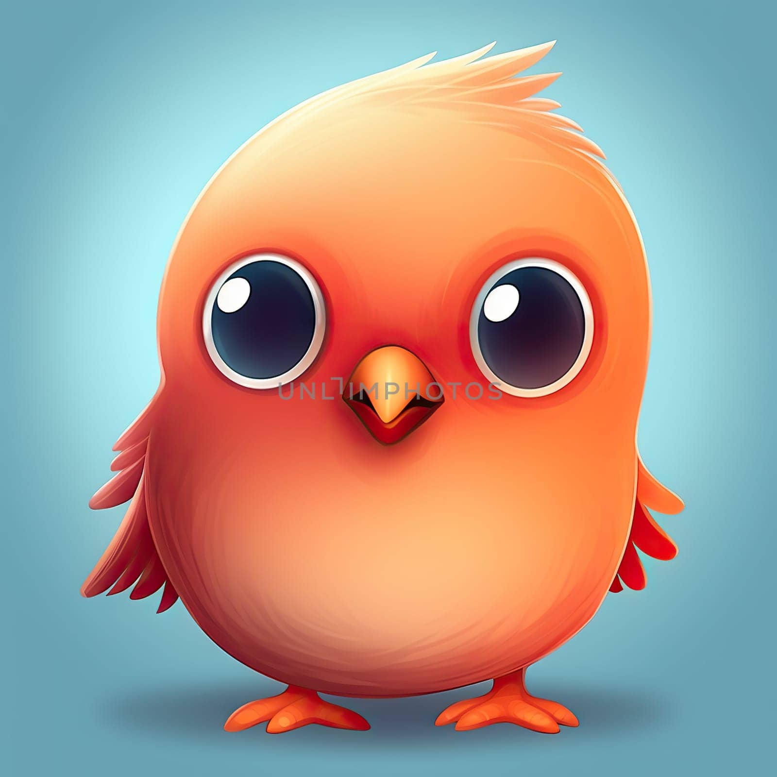 Cute little bird - ios style icon - Generative AI, AI generated by chrisroll