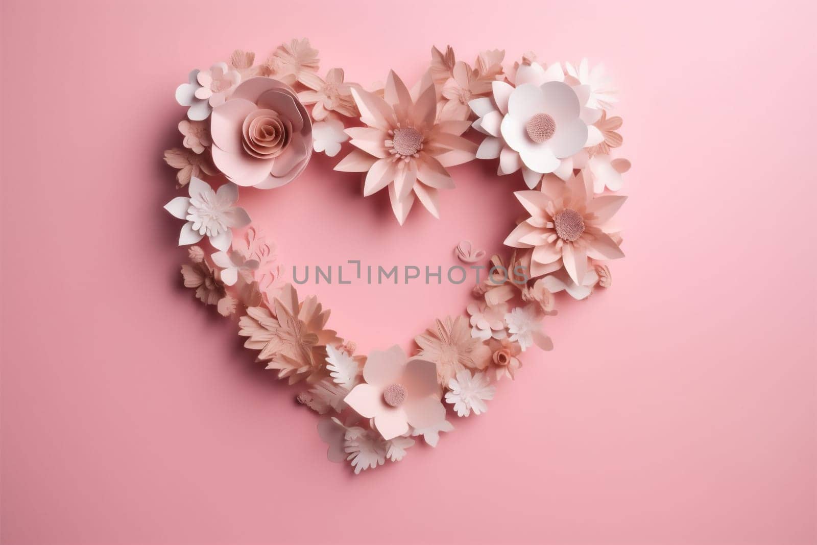 flower valentine heart love fashion background day rose wedding pink card. Generative AI. by SHOTPRIME