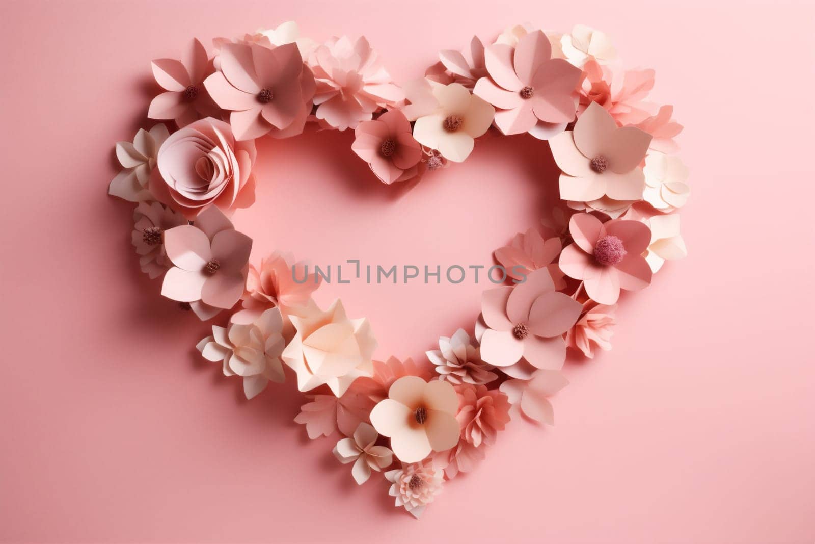 background nubes wedding flower heart pink love card day valentine rose. Generative AI. by SHOTPRIME