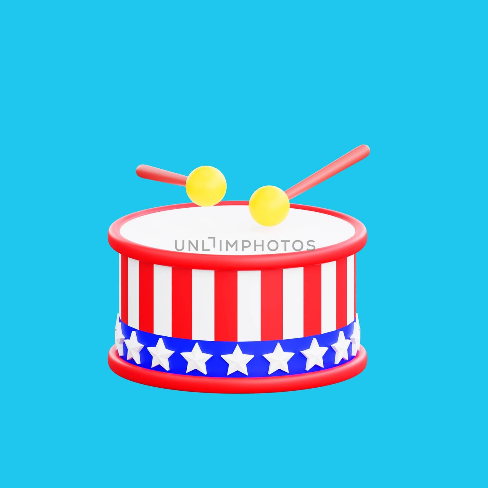 3d rendering Happy fourth of july american independence day