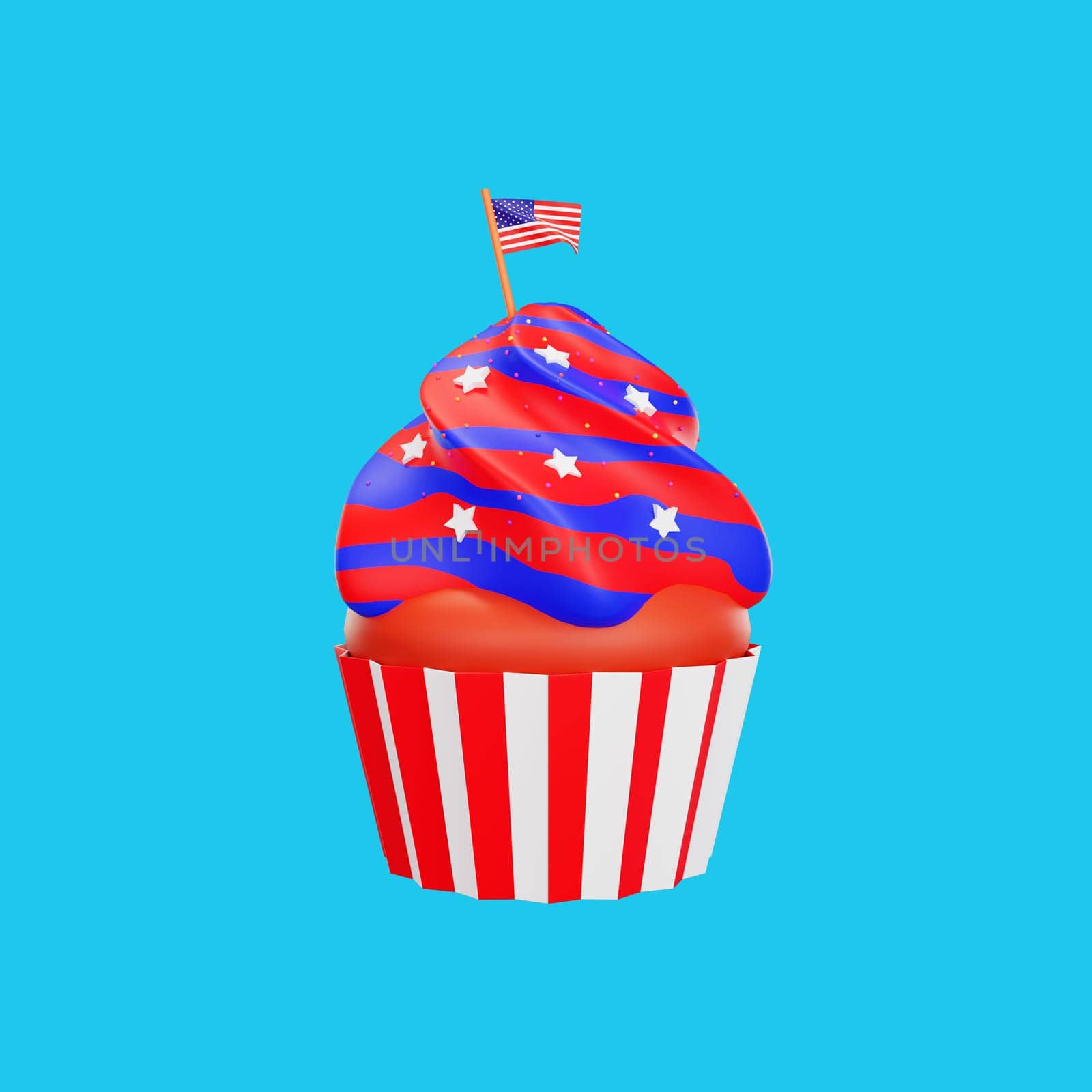 3d rendering Happy fourth of july american independence day by Rahmat_Djayusman