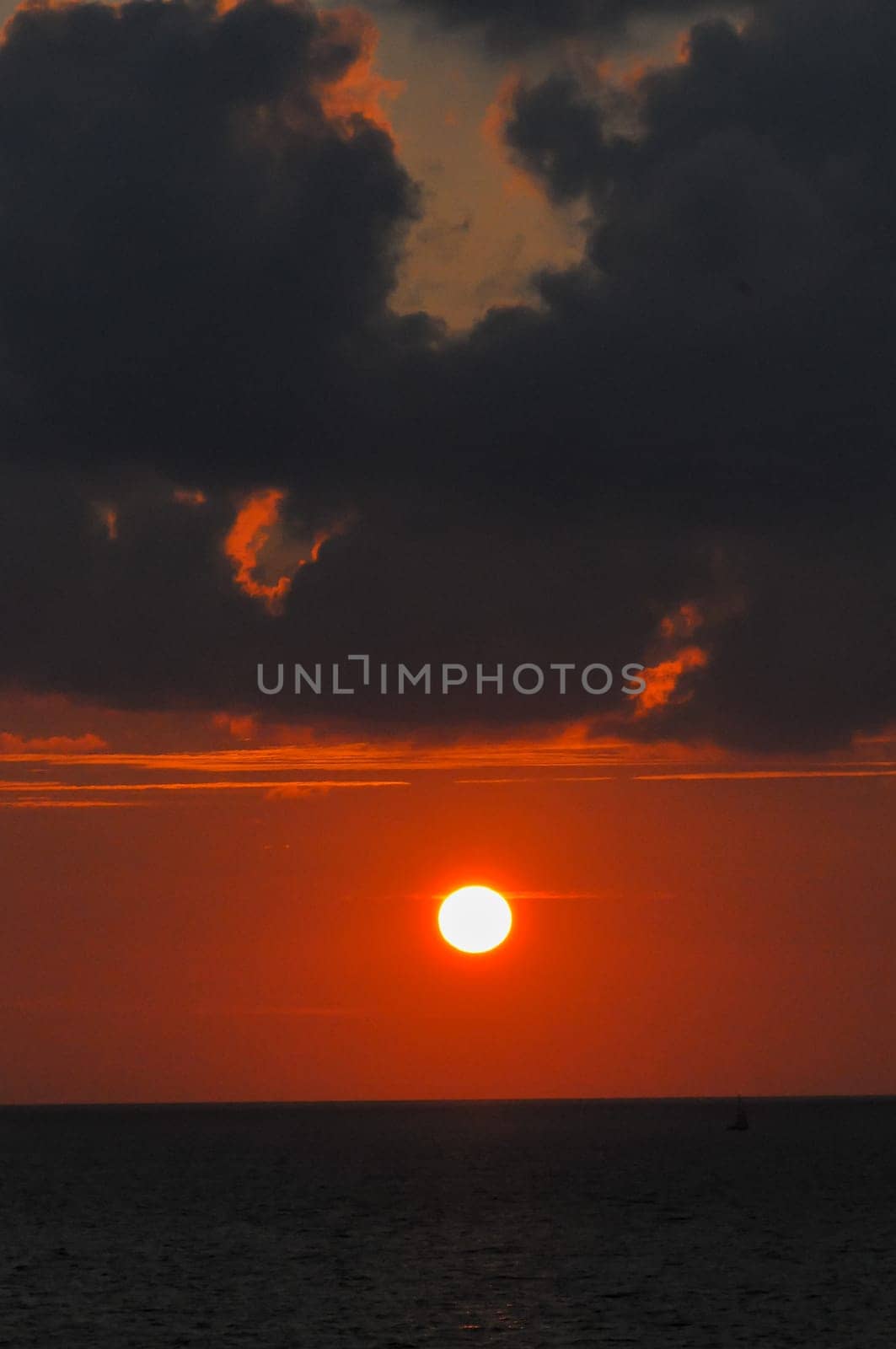 Orange-red sunrise over the Black Sea