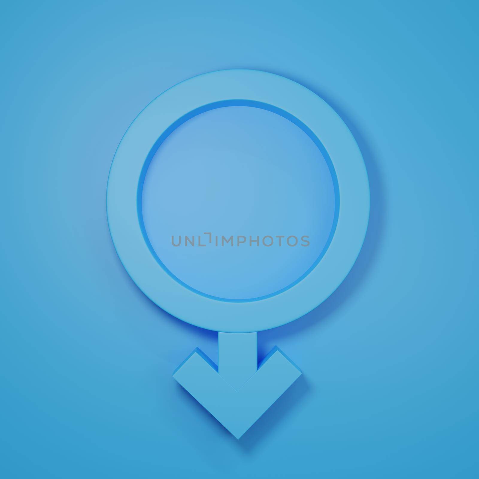 Gender symbols with heads of Male. World Sexual Health Day Concept, Gender Sex Icon blue symbol isolated on blue background, 3D rendering illustration
