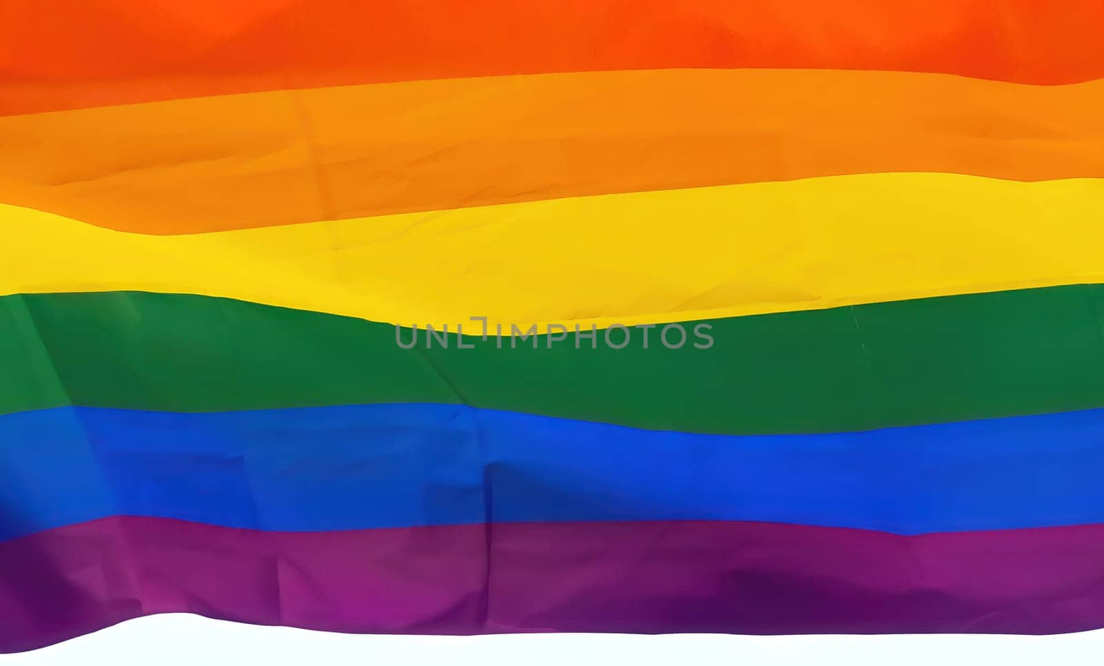 LGBT rainbow flag. Concept of the Pride month, freedom. Top view