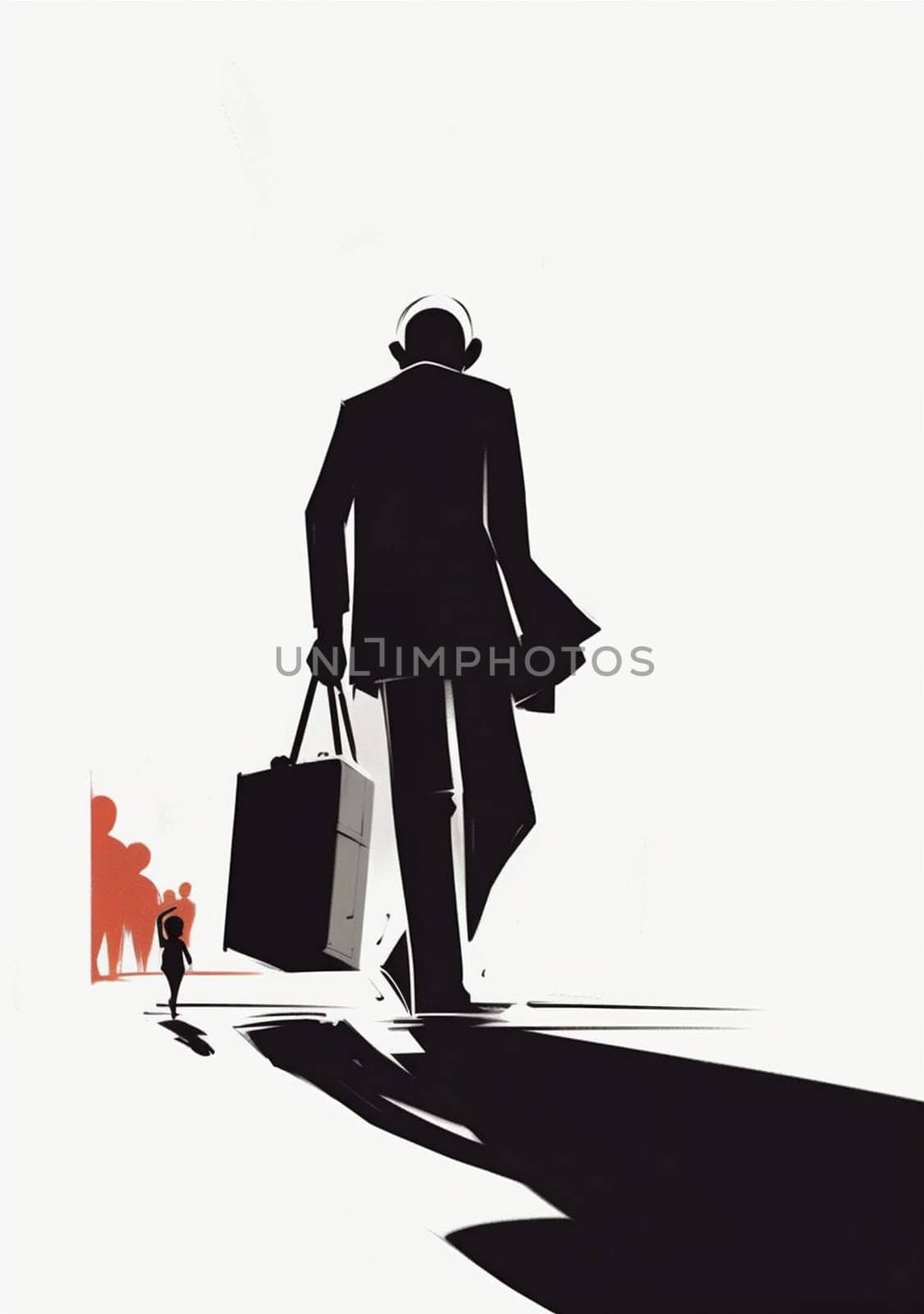 woman scene man drawing ink halloween horror cartoon young isolated office illustration black party retro handsome creepy design background silhouette bat human. Generative AI.