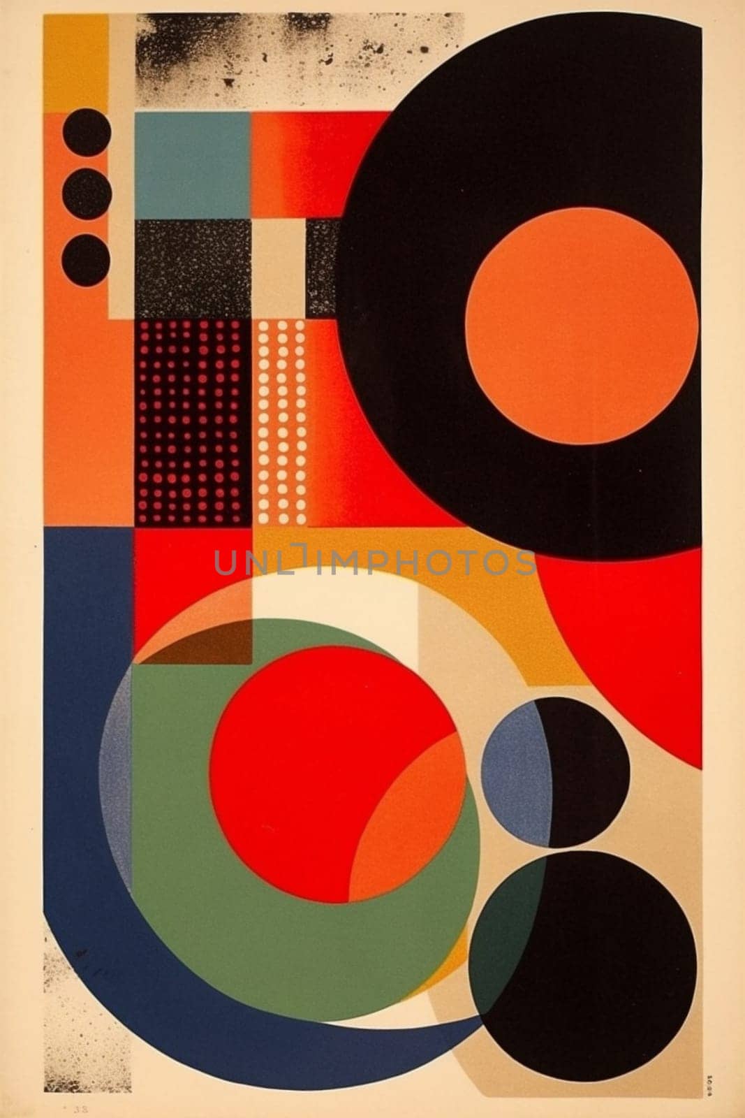 illustration modern retro groovy element poster design concept line red eye colours color cover vintage isolated 1970s art abstract circle. Generative AI.