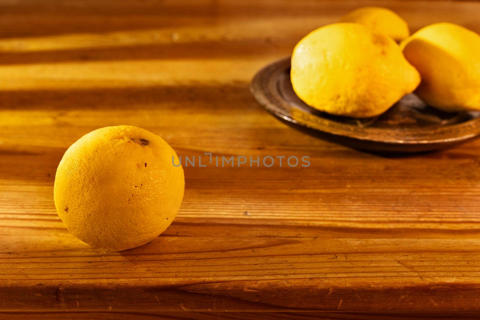 Fresh lemons on table , healthy eating