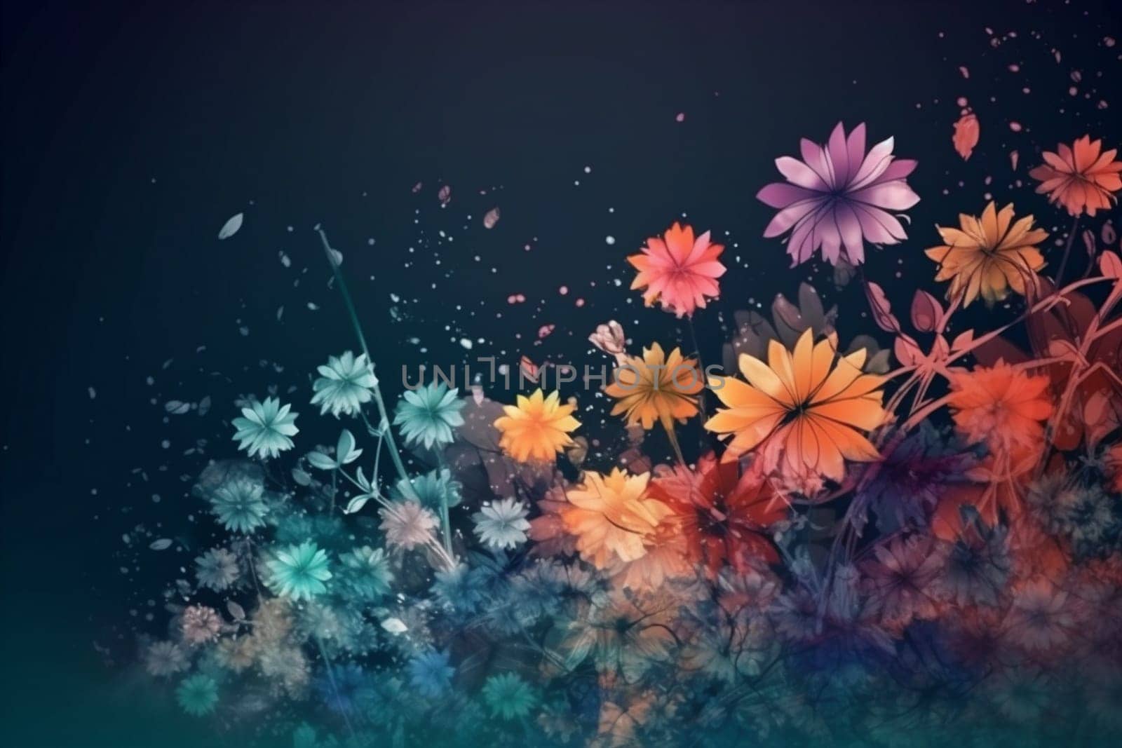 bloom background floral nature flower beautiful blossom leaf beauty spring plant. Generative AI. by SHOTPRIME
