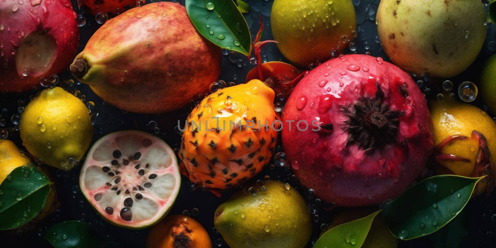 vitamin fruit bubble kiwi fresh water lemon background vegetable juicy apple green strawberry healthy drop food nature organic agriculture vegetarian market. Generative AI.