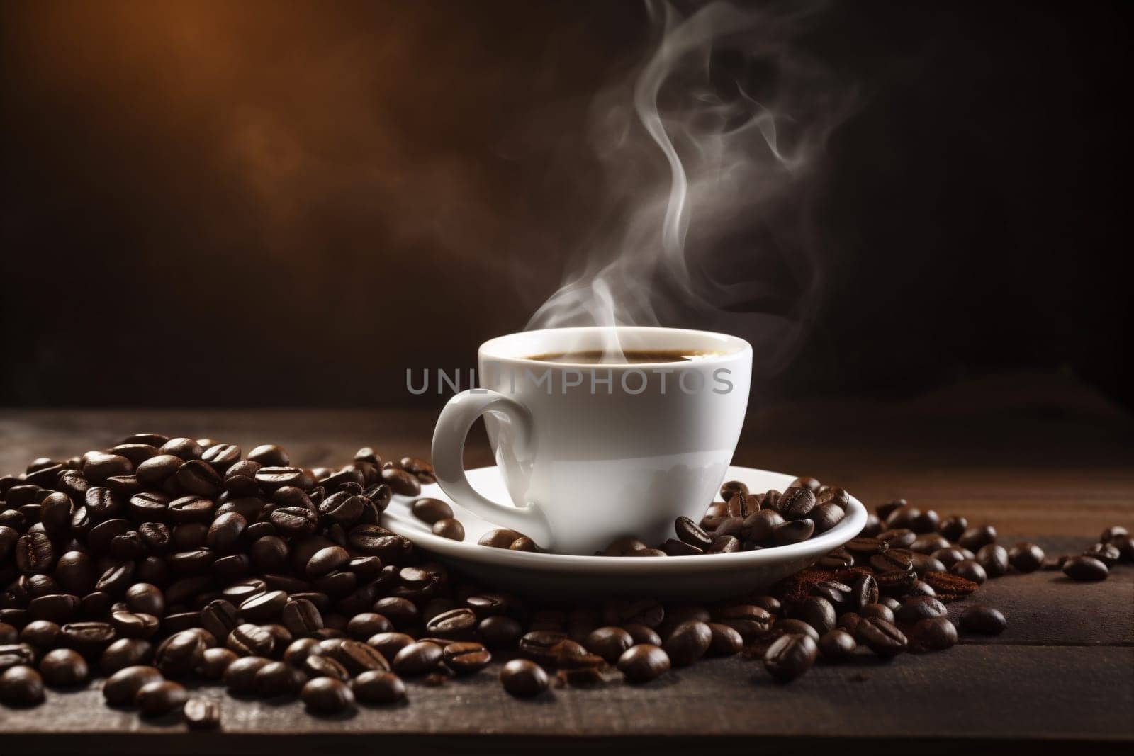 caffeine latte mug hot cup copy white close breakfast drink aroma black drink grain cafe bean espresso brown morning rustic cappuccino. Generative AI.