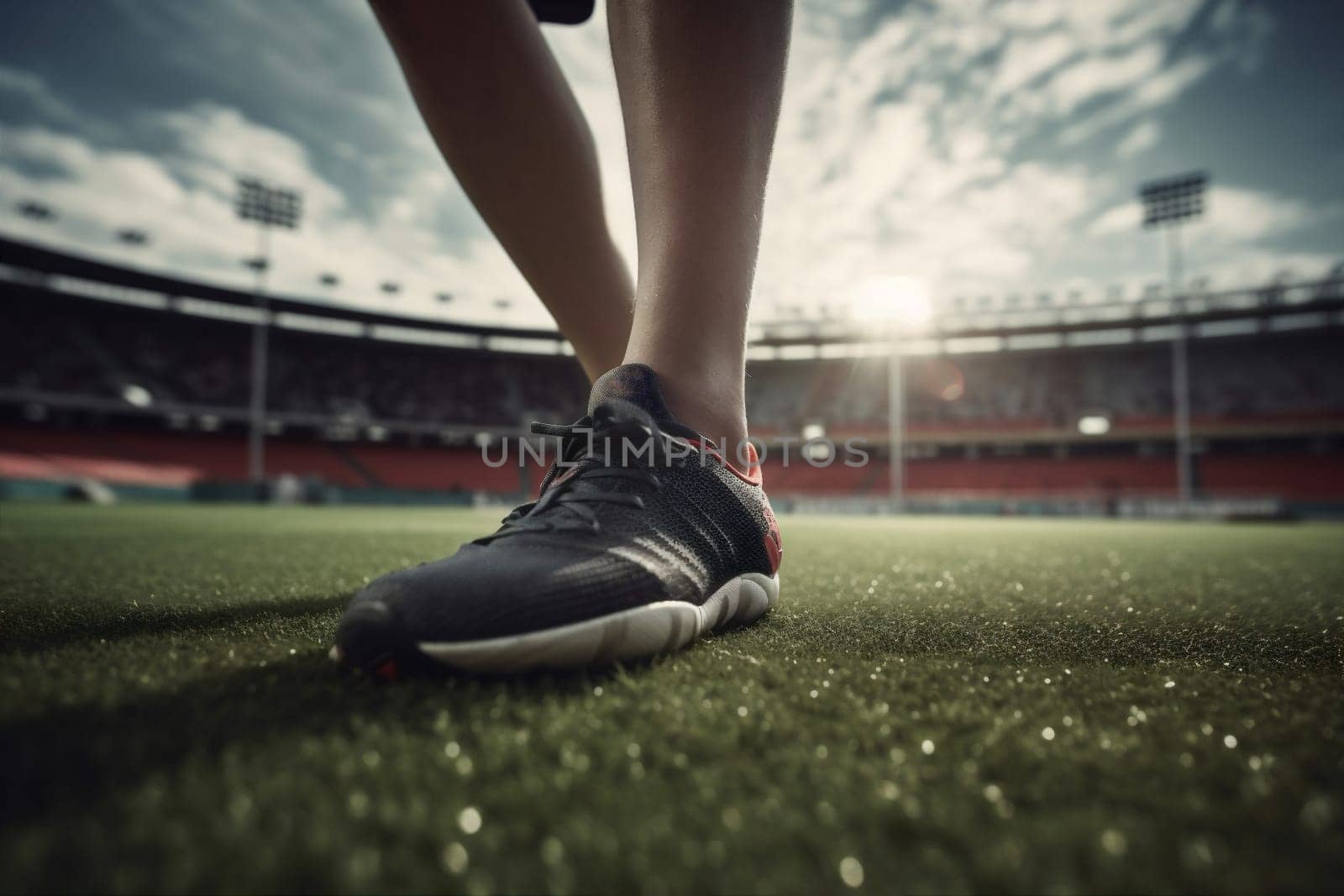 soccer foot sport shoe competition feet stadium game sneakers football. Generative AI. by SHOTPRIME