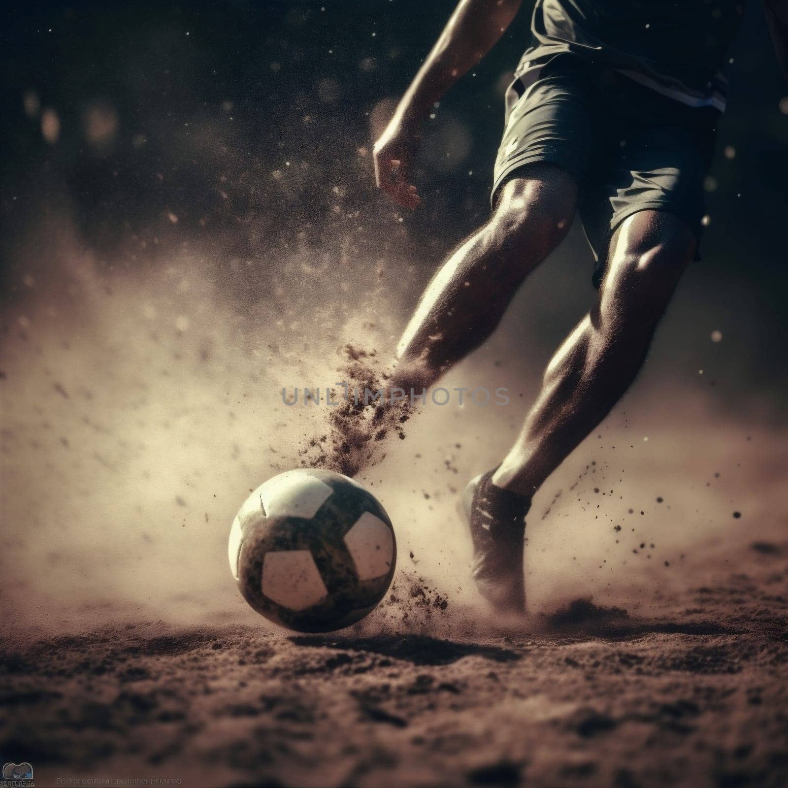 football ball goal soccer foot stadium game competition kick sport. Generative AI. by SHOTPRIME