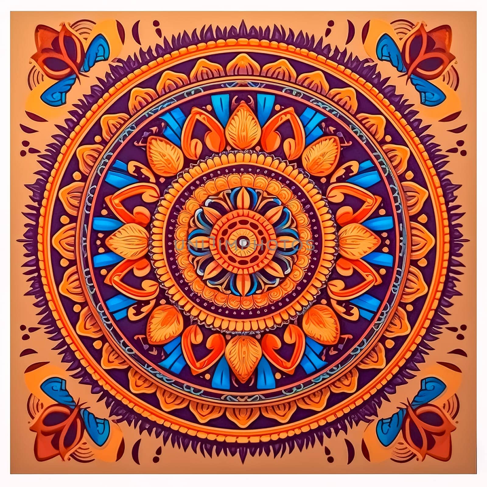 mandala tile, seamless texture, made with Generative AI. High quality illustration