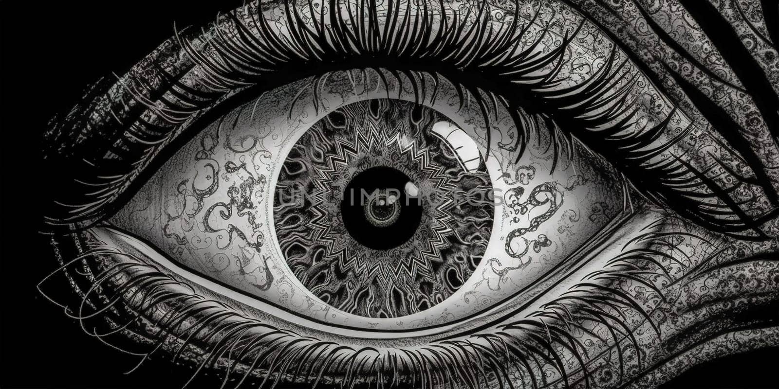 spiritual magical esoteric eye, intuitive vision, made with Generative AI. High quality illustration