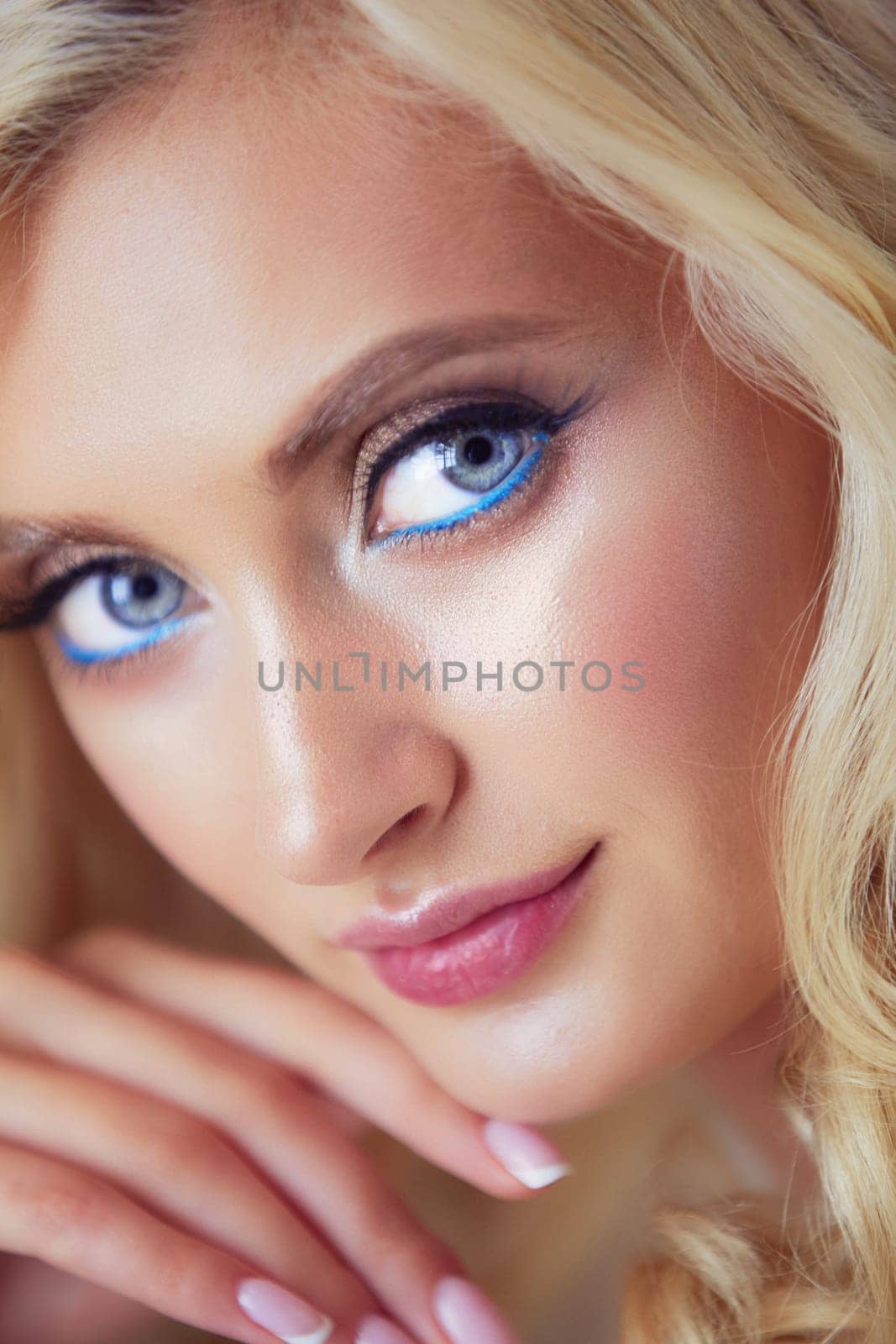Beautiful young woman portrait , sitting in office