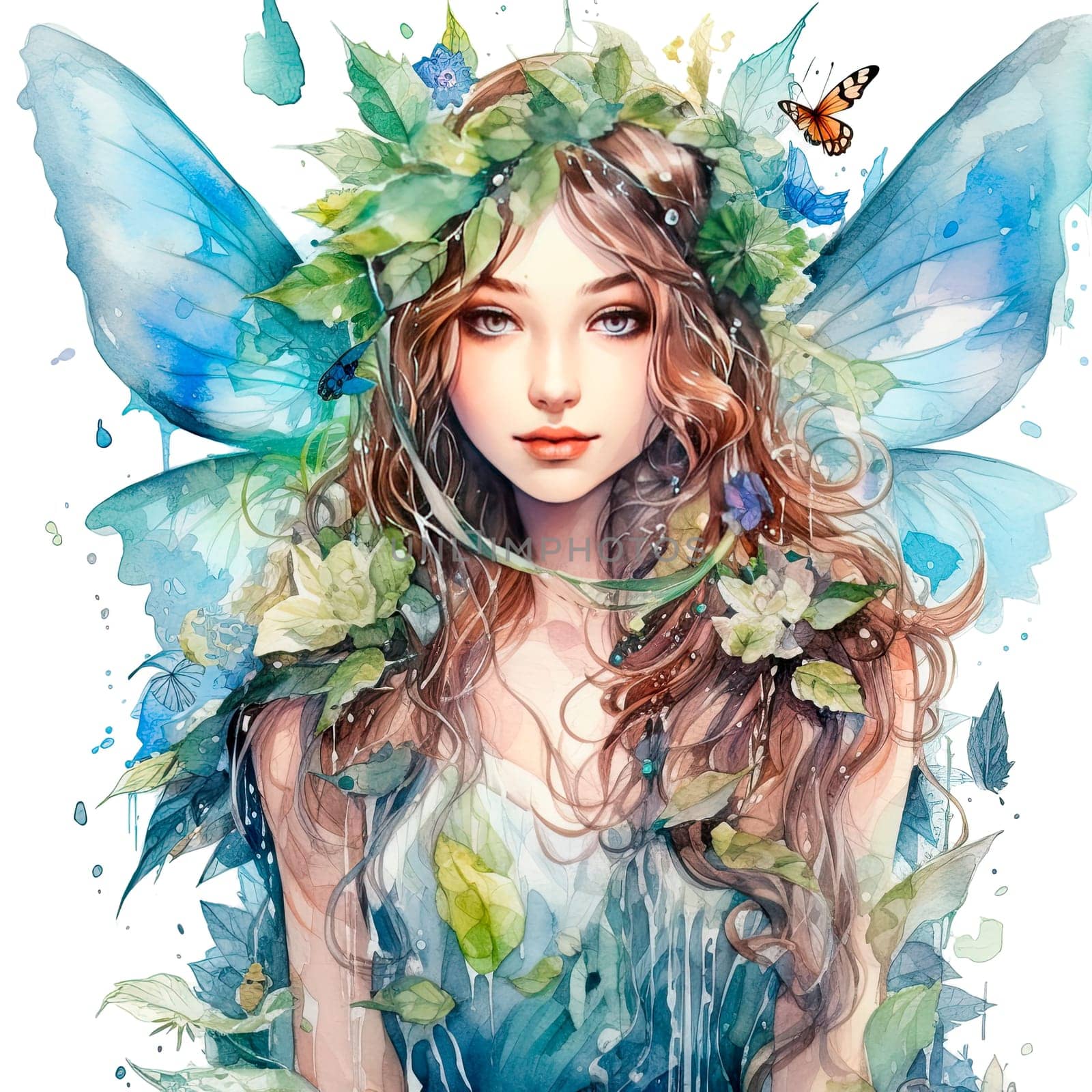 Watercolor illustration of a woodland nymph. Ai generative. by jbruiz78