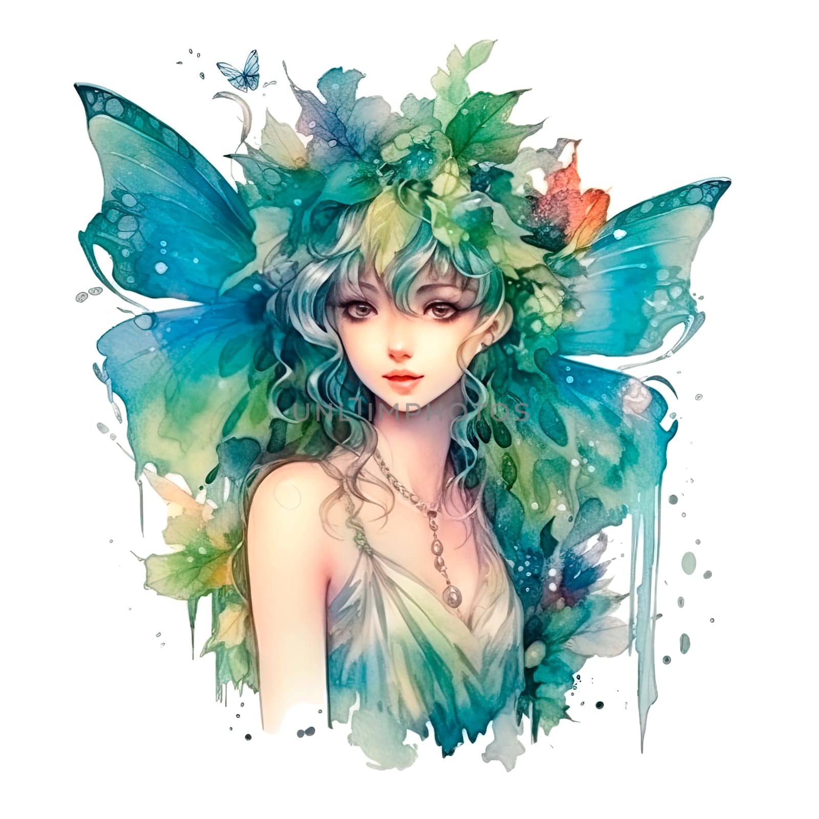 Watercolor illustration of a woodland nymph. Ai generative. by jbruiz78