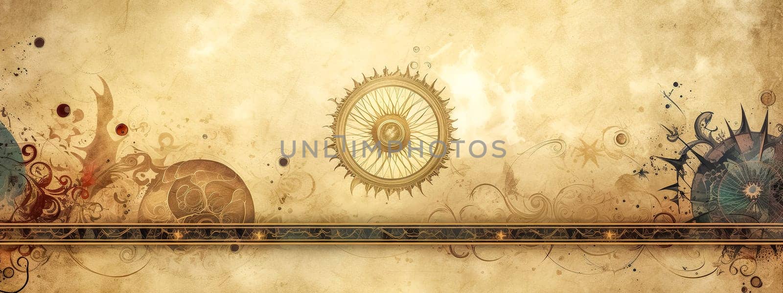 magic abstract esoterica banner, background and wallpaper, made with Generative AI. High quality illustration