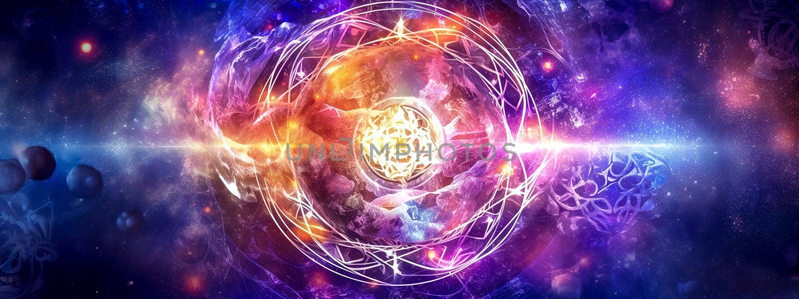 magic abstract esoterica banner, background and wallpaper, made with Generative AI. High quality illustration